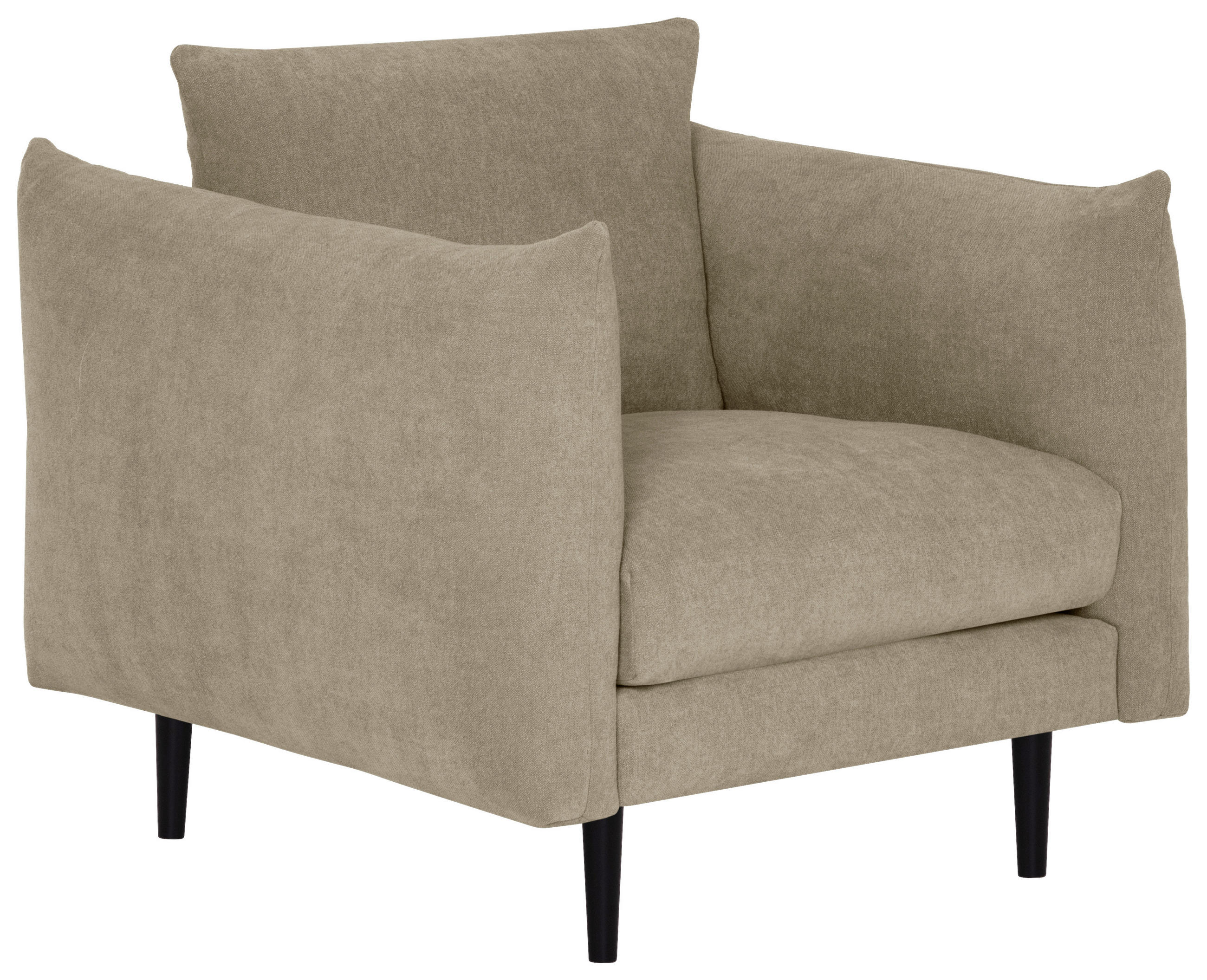 EINSITZER Beige  - Beige/Schwarz, Konventionell, Holz/Textil (102/86/102cm) - MID.YOU