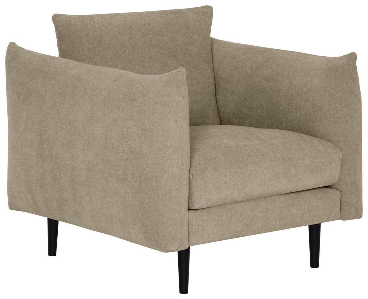 EINSITZER in Beige  - Beige/Schwarz, KONVENTIONELL, Holz/Textil (102/86/102cm) - MID.YOU