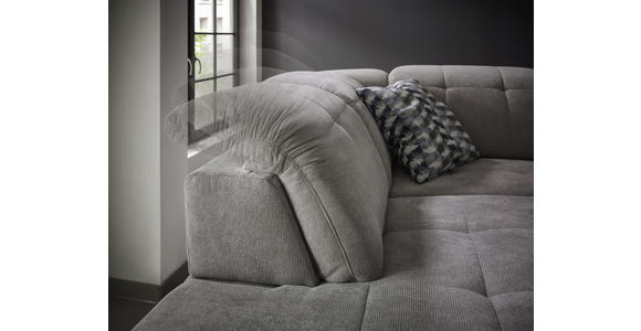 WOHNLANDSCHAFT in Textil Hellgrau - Chromfarben/Hellgrau, Design, Textil/Metall (221/251cm) - Dieter Knoll