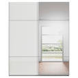 SCHWEBETÜRENSCHRANK 201/223/68 cm 2-türig Grau, Weiß  - Alufarben/Weiß, KONVENTIONELL, Glas/Holzwerkstoff (201/223/68cm) - Novel