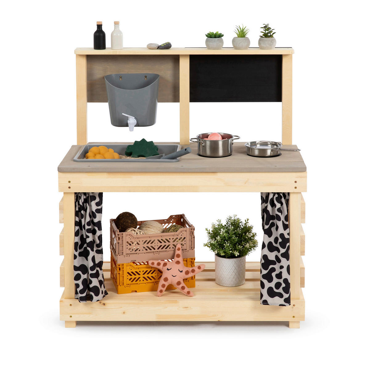 KINDERKÜCHE  - Birkefarben/Grau, Basics, Holz (80/40/90cm) - MUDDY BUDDY