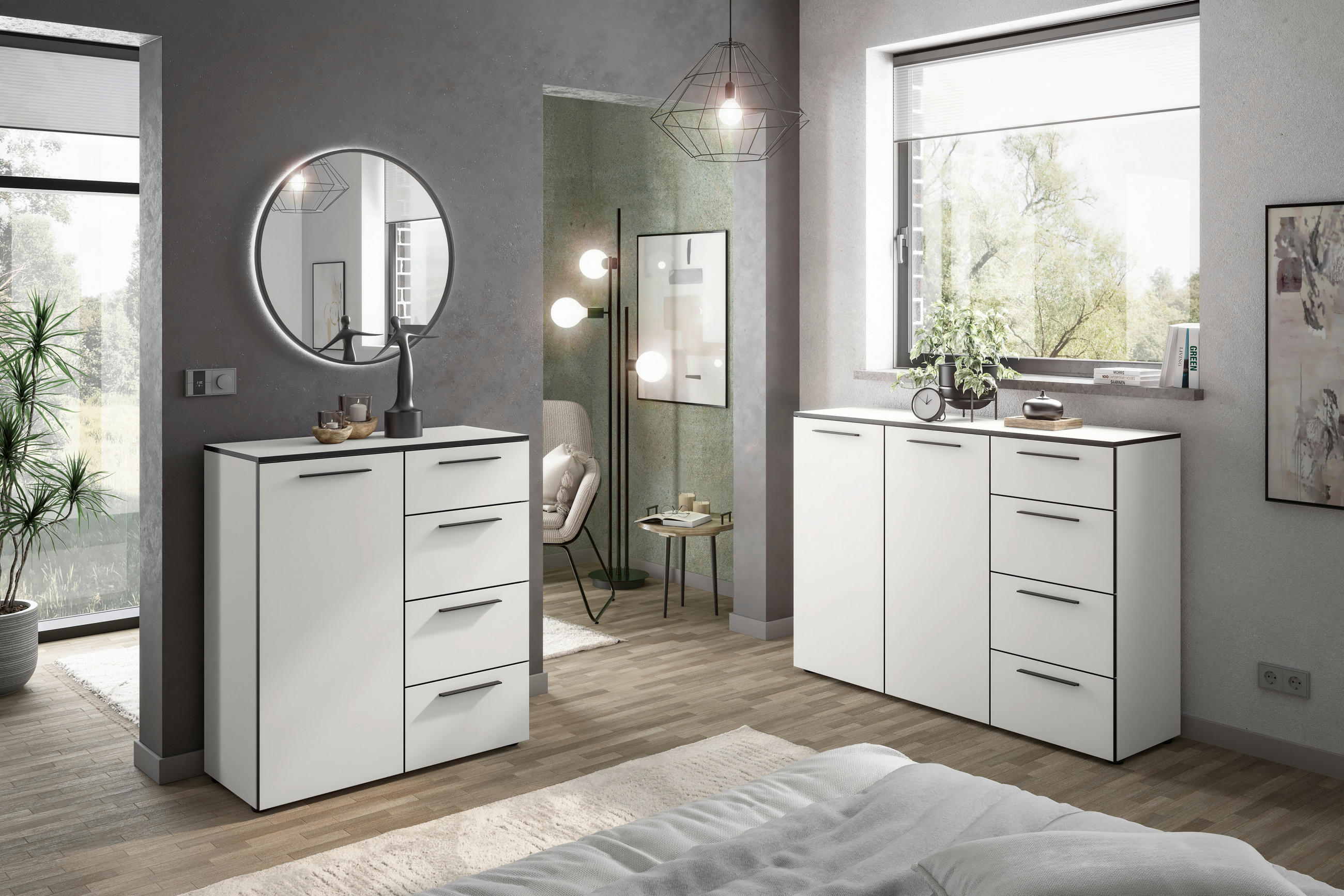 SIDEBOARD Soul  in 135/99,8/40 cm  - Schwarz/Weiß, MODERN, Holzwerkstoff/Kunststoff (135/99,8/40cm)