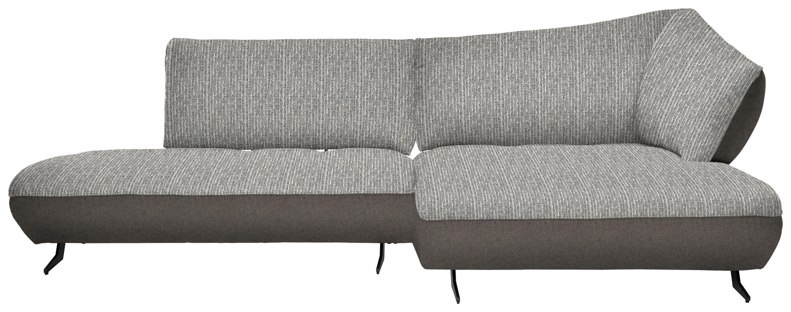 ECKSOFA in Webstoff, Struktur Blau, Sandfarben  265/172 cm  - Sandfarben/Blau, Design, Textil/Metall (265/172cm) - Joop!