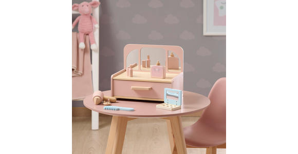 SCHMINKTISCH in Multicolor Schima  - Multicolor/Rosa, Basics, Holz/Holzwerkstoff (30/24,5/22cm) - My Baby Lou