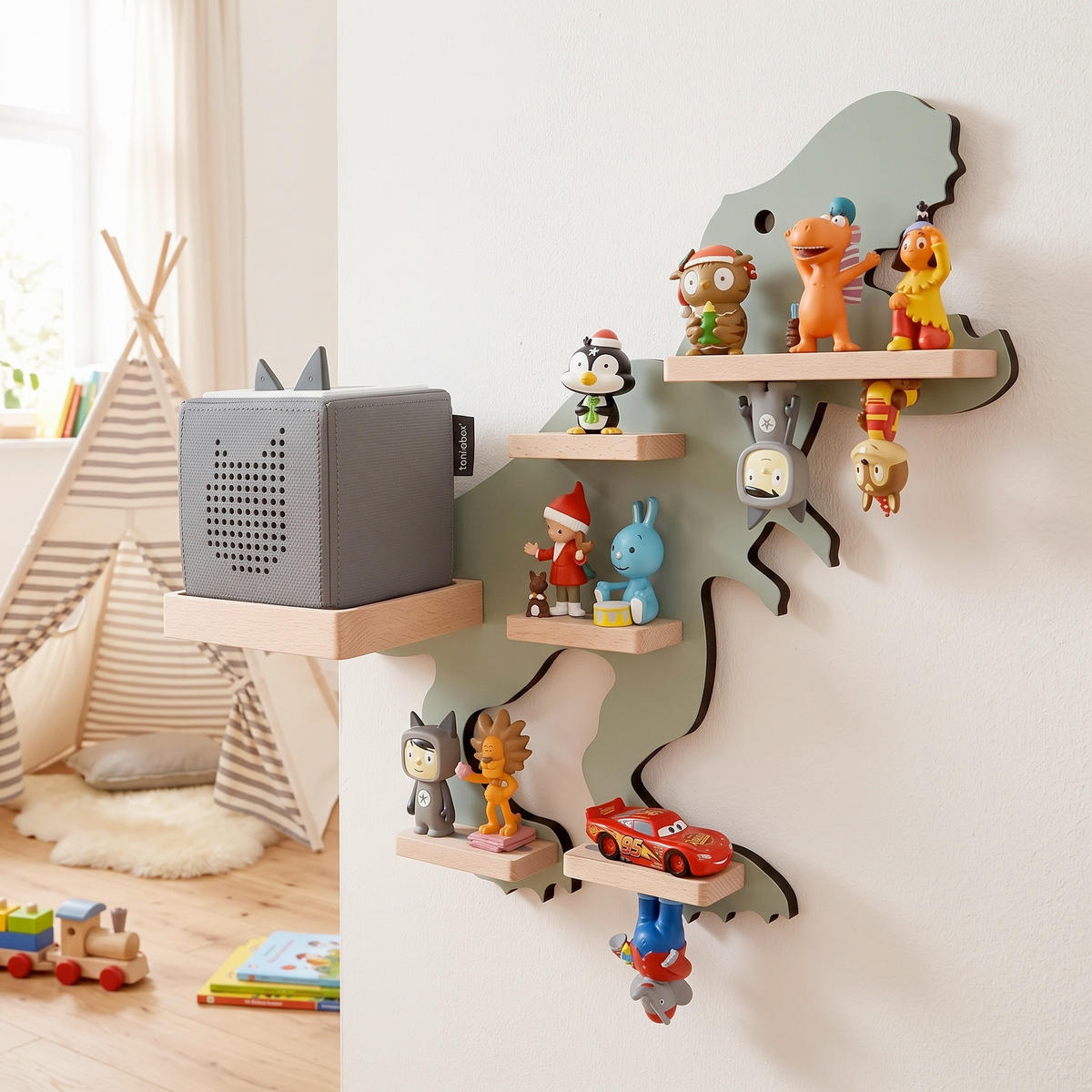 KINDERREGAL  - Grün, Modern, Holzwerkstoff (52/44/19cm) - Livetastic
