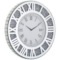 WANDUHR Silberfarben 50/50/4,4 cm  - Silberfarben, Trend, Glas/Holzwerkstoff (50/50/4,4cm) - Xora
