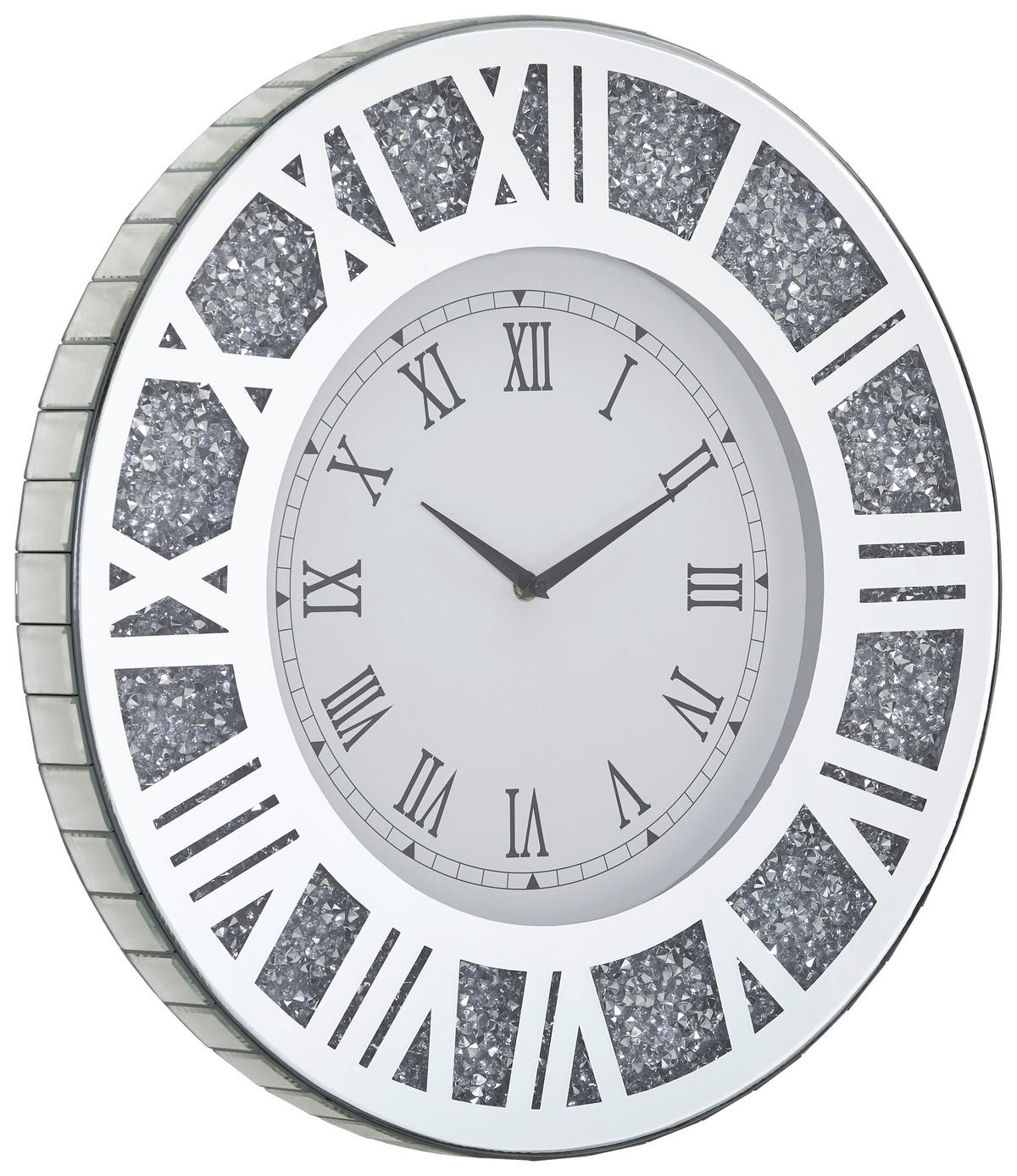 WANDUHR Silberfarben 50/50/4,4 cm  - Silberfarben, Trend, Glas/Holzwerkstoff (50/50/4,4cm) - Xora