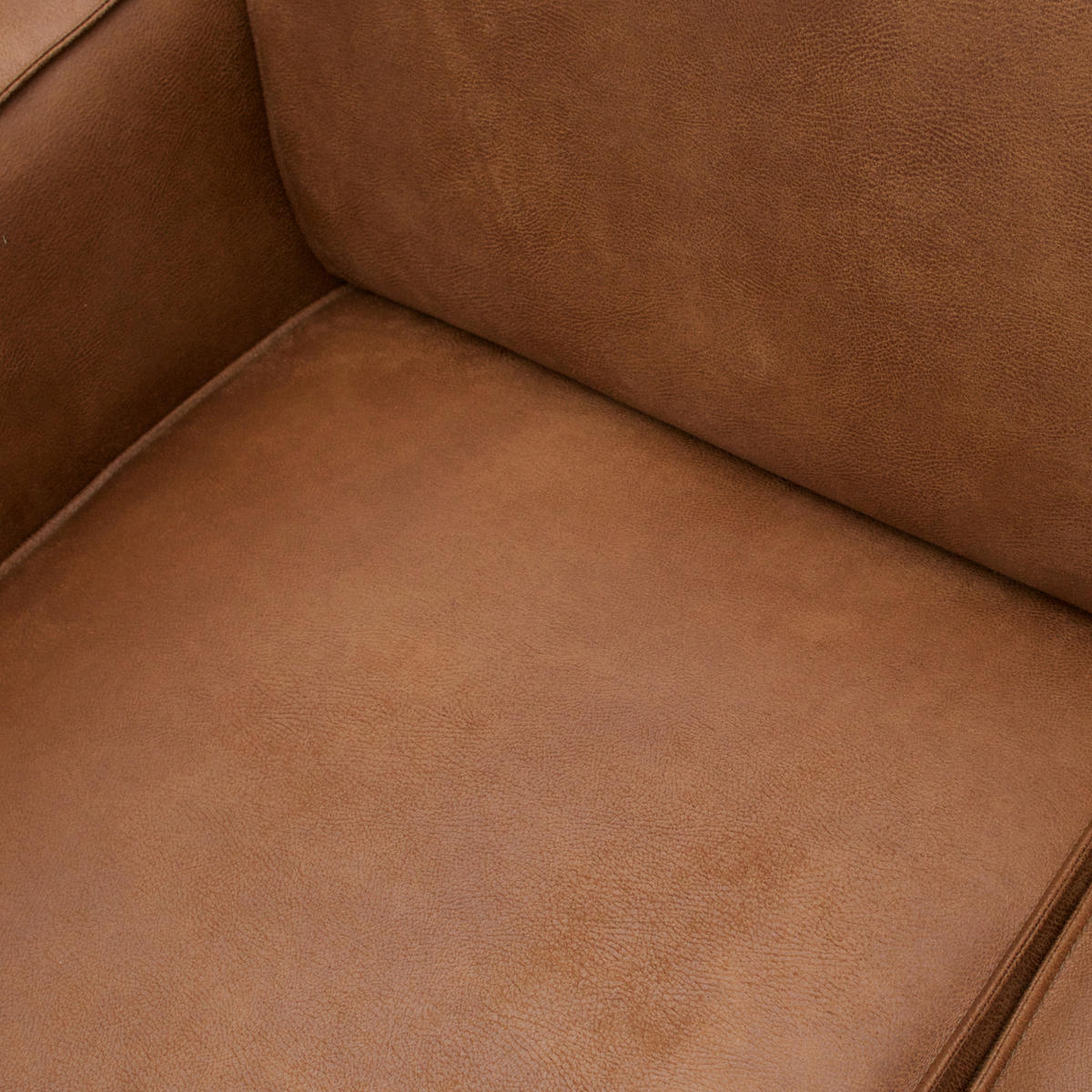 ECKSOFA Statement in Kombination Echtleder/Lederlook Cognac  274/210 cm  - Cognac/Schwarz, Design, Leder/Holz (274/210cm) - Livetastic