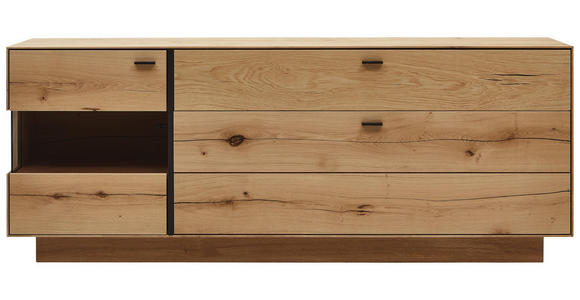 SIDEBOARD 201,9/79,9/41,1 cm - Eichefarben, MODERN, Glas/Holz (201,9/79,9/41,1cm) - Valnatura