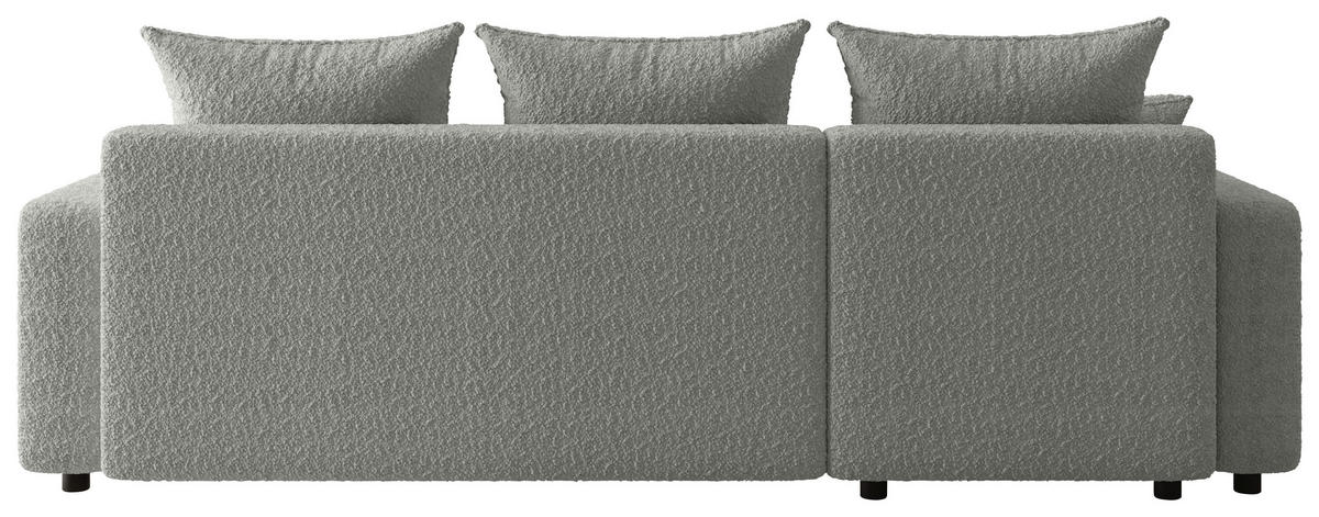 ECKSOFA  in Bouclé Hellgrau  - Hellgrau/Schwarz, MODERN, Kunststoff/Textil (150/240cm) - Carryhome