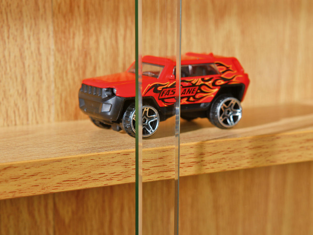 VITRINA VISEĆA 80/60/9,5 cm   - boje bukve, Basics, staklo/drvni materijal (80/60/9,5cm)