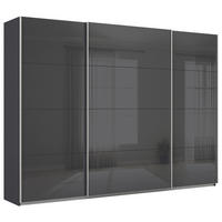 SCHWEBETÜRENSCHRANK  in Dunkelgrau  - Dunkelgrau/Alufarben, KONVENTIONELL, Glas/Holzwerkstoff (315/210/62cm) - Xora