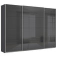 SCHWEBETÜRENSCHRANK  in Dunkelgrau  - Dunkelgrau/Alufarben, KONVENTIONELL, Glas/Holzwerkstoff (315/210/62cm) - Xora