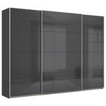 SCHWEBETÜRENSCHRANK  in Dunkelgrau  - Dunkelgrau/Alufarben, KONVENTIONELL, Glas/Holzwerkstoff (315/210/62cm) - Xora