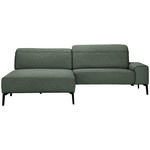 ECKSOFA in Mikrofaser Dunkelgrün  203/266 cm  - Dunkelgrün/Schwarz, Design, Textil/Metall (203/266cm) - Johann Jakob