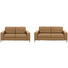 SITZGARNITUR in Leder Beige - Beige/Alufarben, Design, Leder/Metall (203/84/102cm) - Natuzzi Editions SITZGARNITUR in Leder Beige - Beige/Alufarben, Design, Leder/Metall (203/84/102cm) - Natuzzi Editions
