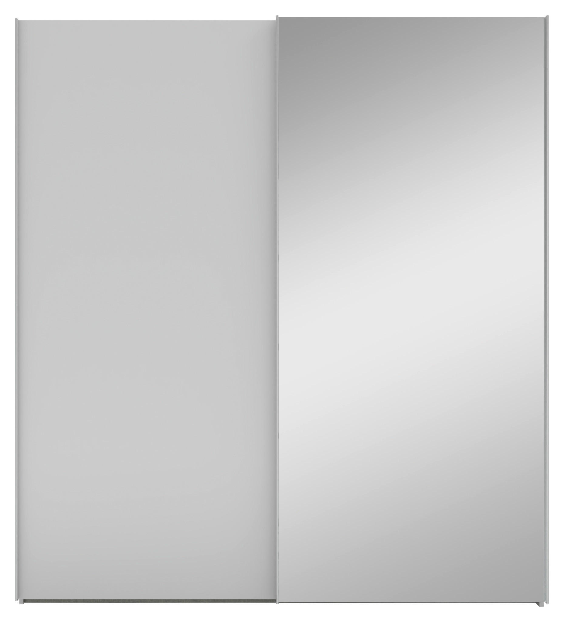 SCHWEBETÜRENSCHRANK 200/223/69 cm 2-türig Grau  - Alufarben/Grau, KONVENTIONELL, Glas/Holzwerkstoff (200/223/69cm) - Novel