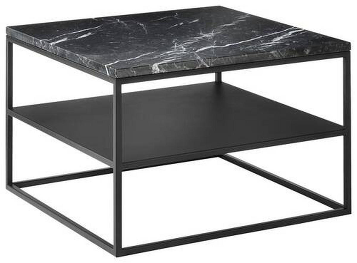 COUCHTISCH 65/65/41,5 cm quadratisch Schwarz  - Schwarz, Design, Stein/Metall (65/65/41,5cm) - Johann Jakob