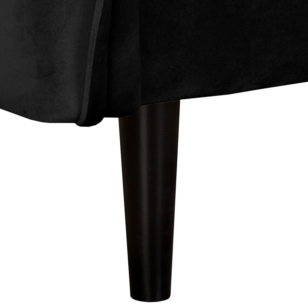 SESSEL in Samt Schwarz  - Schwarz, Design, Holz/Textil (74/86/100cm) - P & B