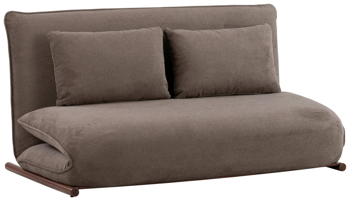 SOFA VELIN Samt Braun, Dunkelbraun  - Dunkelbraun/Braun, Design, Textil/Metall (140/97/80cm) - MID.YOU