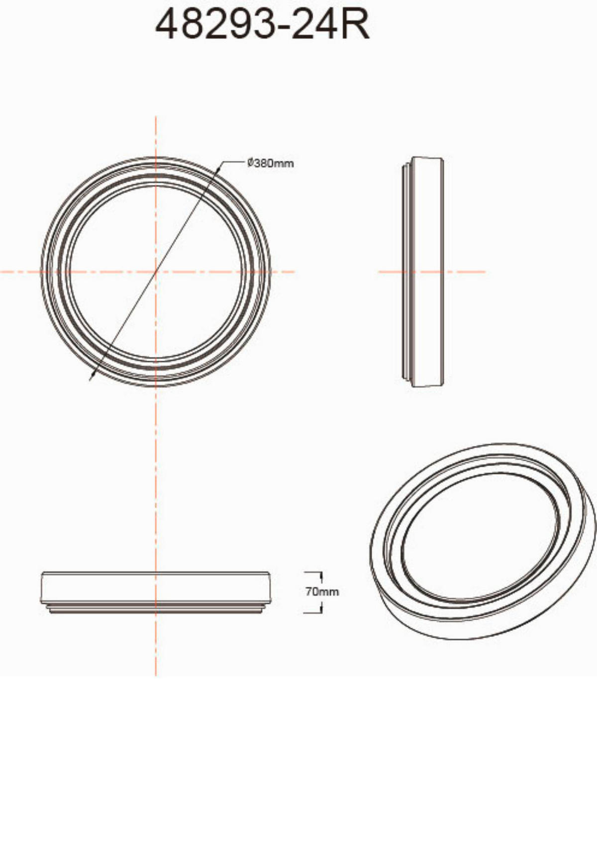 LED-DECKENLEUCHTE  38/7 cm    - Klar/Chromfarben, Konventionell, Kunststoff/Metall (38/7cm) - Globo