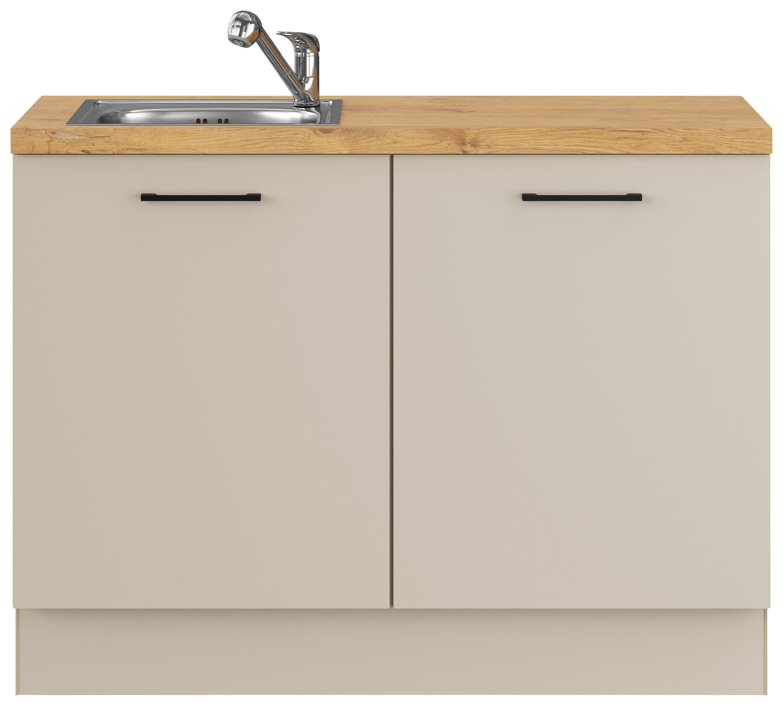 SPÜLENUNTERSCHRANK 120/91,8/58 cm  in Hellgrau  - Eichefarben/Hellgrau, Basics, Holzwerkstoff/Metall (120/91,8/58cm) - Impuls