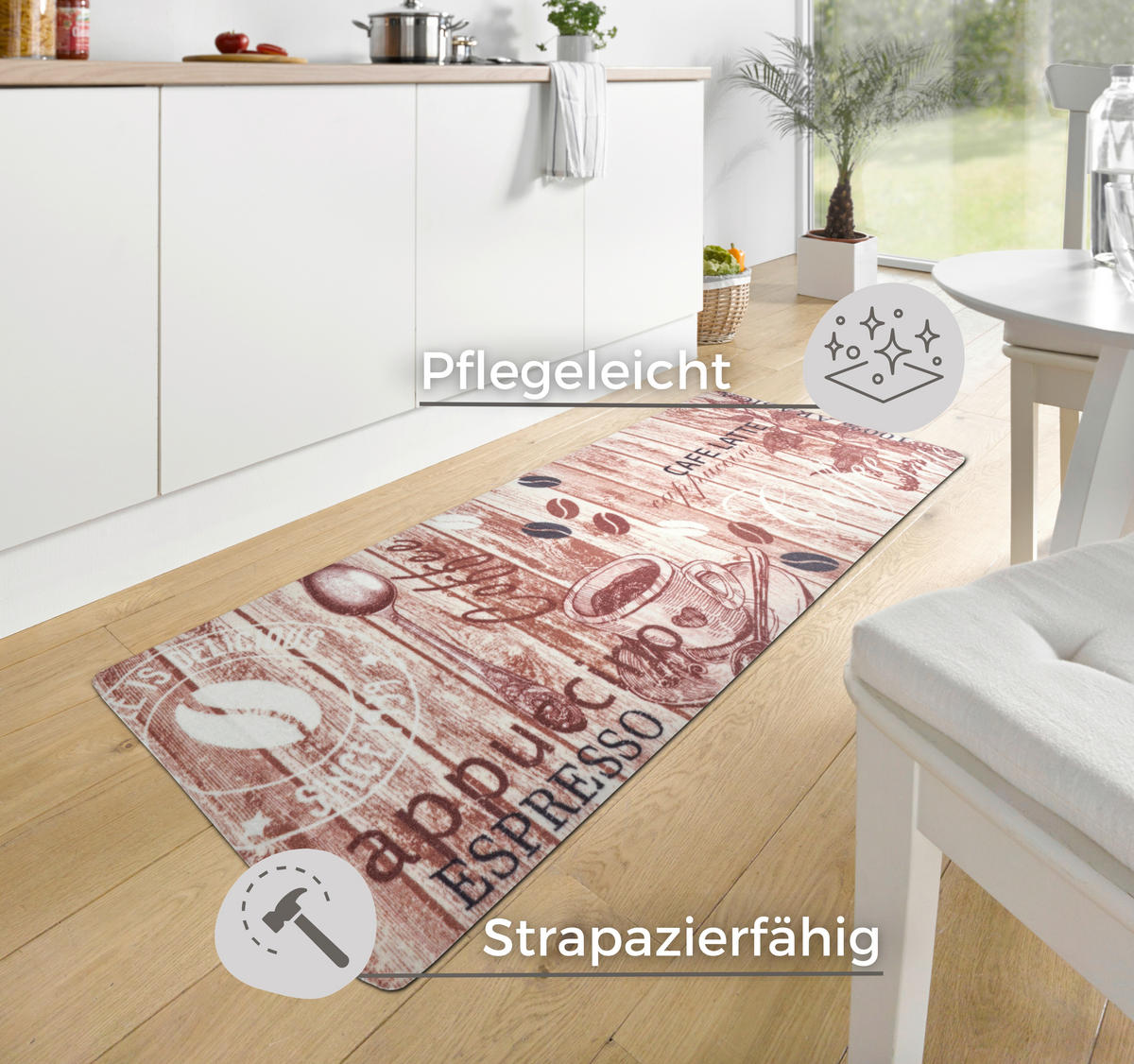 KÜCHENLÄUFER 67/180 cm Loop Creme, Mokka  - Creme/Mokka, Design, Kunststoff/Textil (67/180cm) - Hanse Home