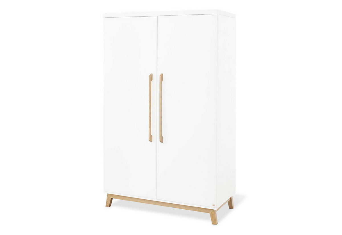 BABYKLEIDERSCHRANK PINOLINO RIVA Weiß  - Naturfarben/Weiß, Design, Holz/Holzwerkstoff (116/193/58cm) - Pinolino