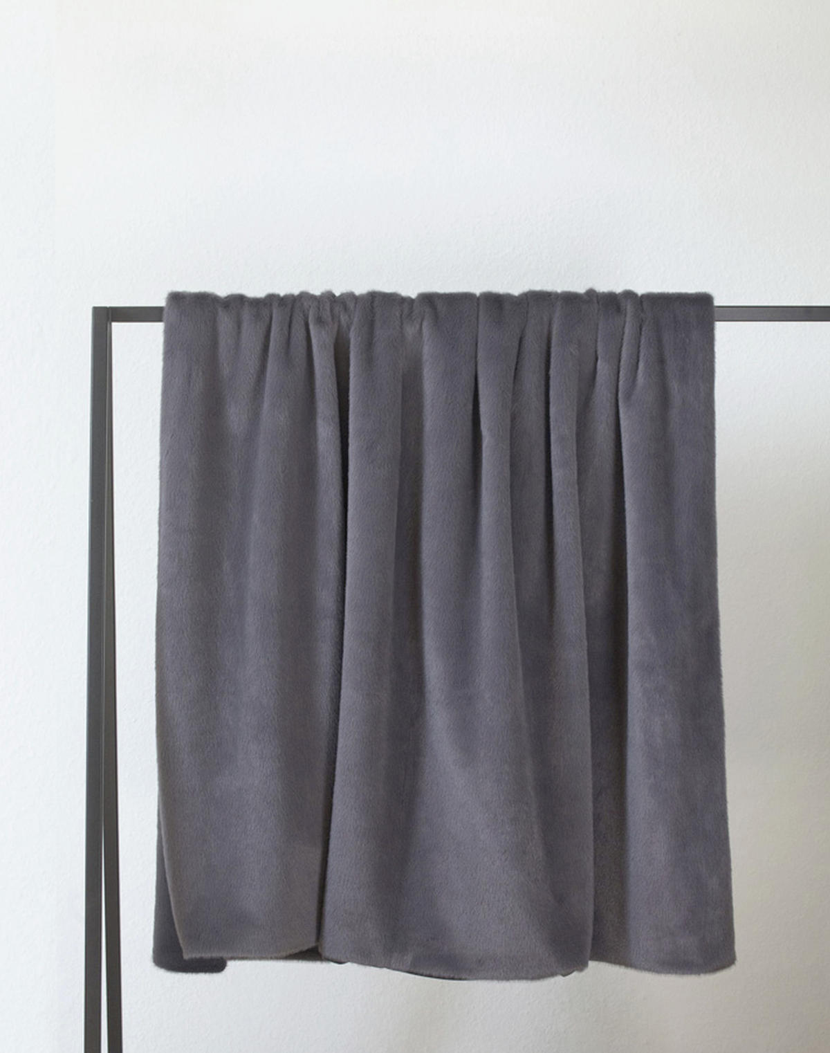 PLAID Natural Fur 130/170 cm  - Anthrazit/Grau, Konventionell, Textil (130/170cm) - Tom Tailor