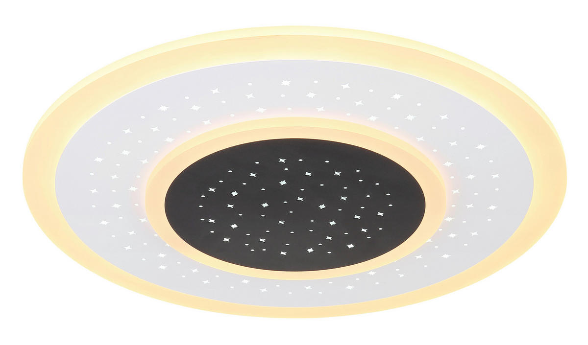 LED-DECKENLEUCHTE 46/5,5 cm   - Opal/Schwarz, Design, Kunststoff/Metall (46/5,5cm) - Globo