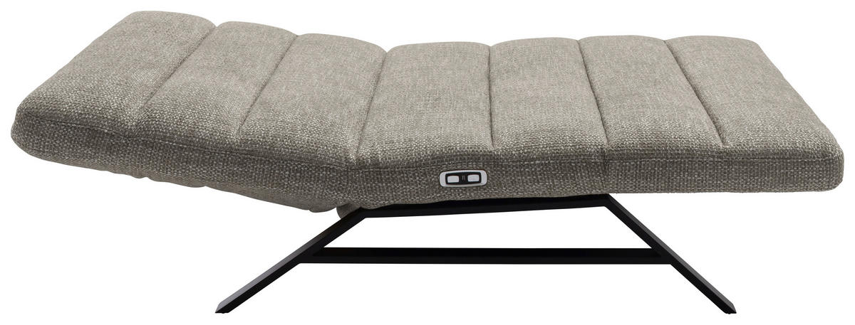 RELAXLIEGE Chenille Hellgrau  - Hellgrau/Schwarz, Design, Textil/Metall (120/54-113/158-198cm) - Pure Home Lifestyle