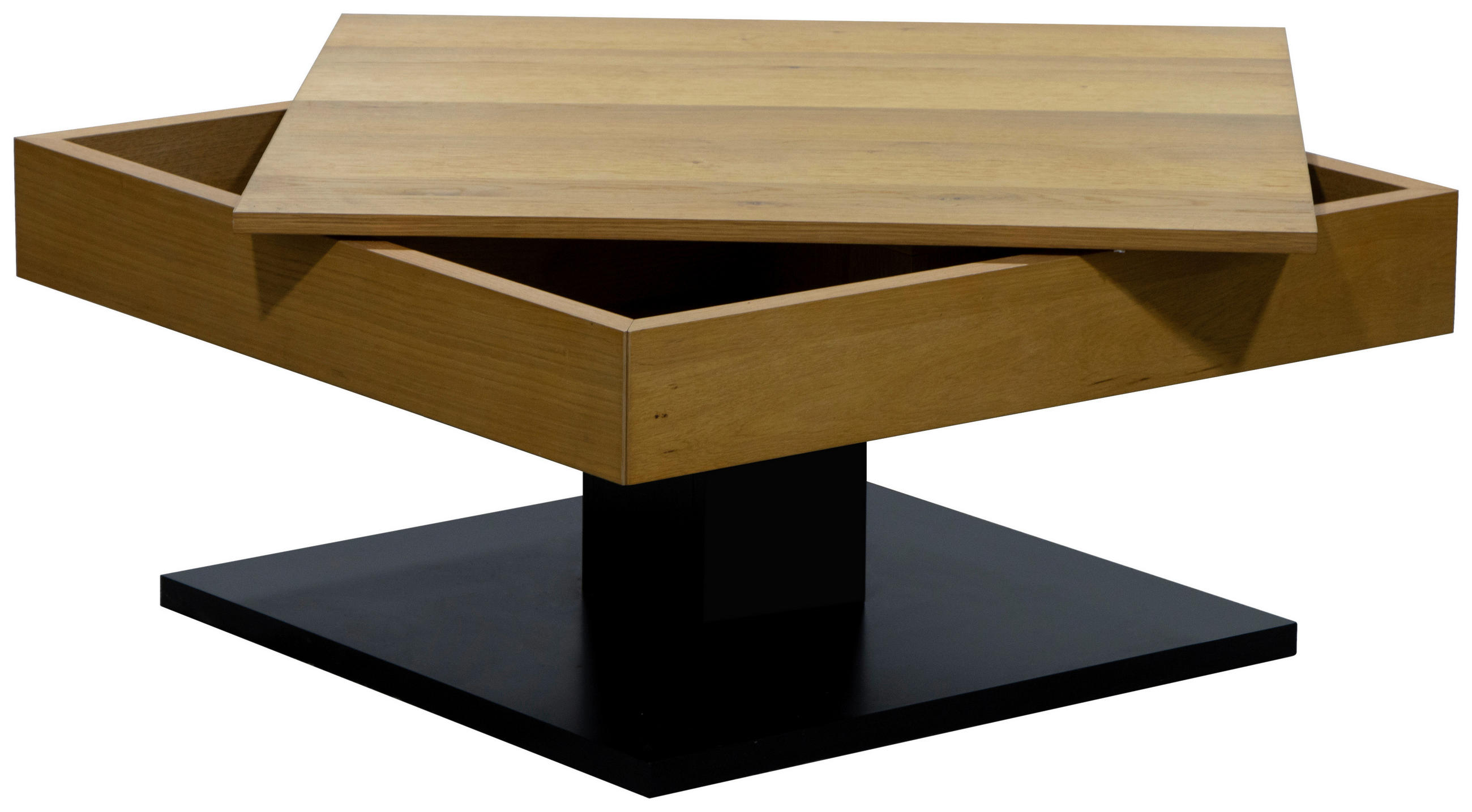 COUCHTISCH in Holz, Holzwerkstoff 75/75/38 cm  - Eichefarben/Schwarz, Design, Holz/Holzwerkstoff (75/75/38cm) - Boxxx