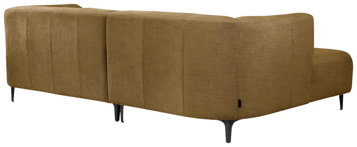 ECKSOFA in Struktur Goldfarben  - Goldfarben/Schwarz, Design, Textil/Metall (158/247cm) - MID.YOU