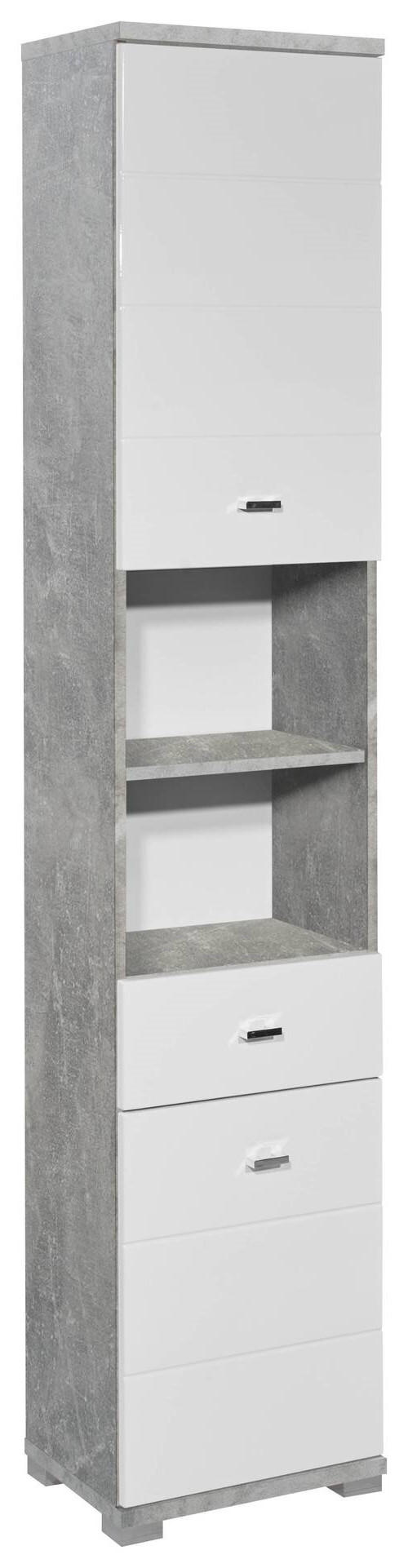 HOCHSCHRANK 38/190/30 cm  - Chromfarben/Weiß Hochglanz, KONVENTIONELL, Holzwerkstoff/Kunststoff (38/190/30cm) - Livetastic