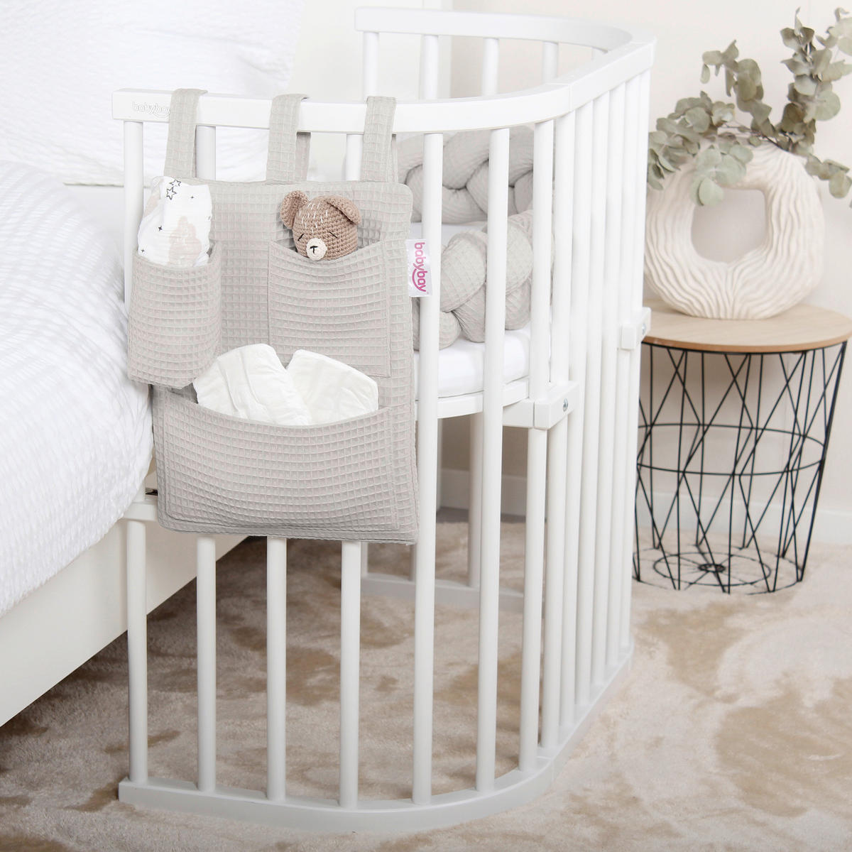 BETTTASCHE - Grauweiß, Basics (38/28/2,5cm) - Babybay