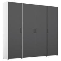 OMARA S KLASIČNIMI VRATI, siva, bela  - siva/bela, Moderno, umetna masa/leseni material (187/194/53cm) - Modern Living