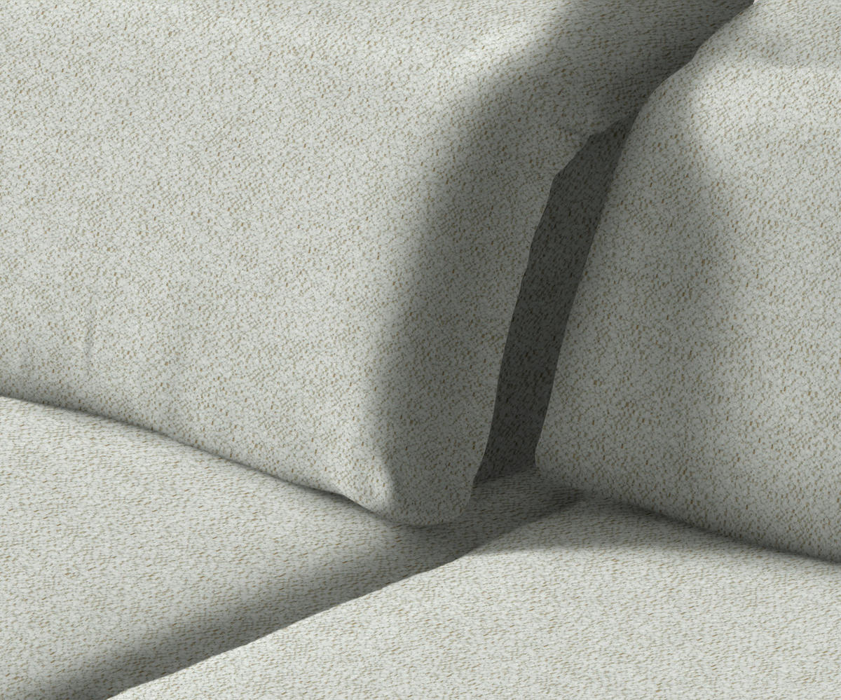 ECKSOFA in Webstoff Creme  - Creme/Schwarz, Design, Textil/Metall (180/289cm) - Stylife