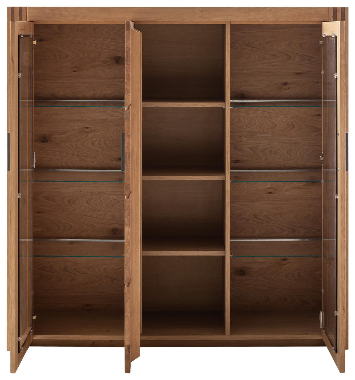 HIGHBOARD  in 137/139/37 cm  - Eichefarben/Anthrazit, Design, Glas/Holz (137/139/37cm) - Livetastic