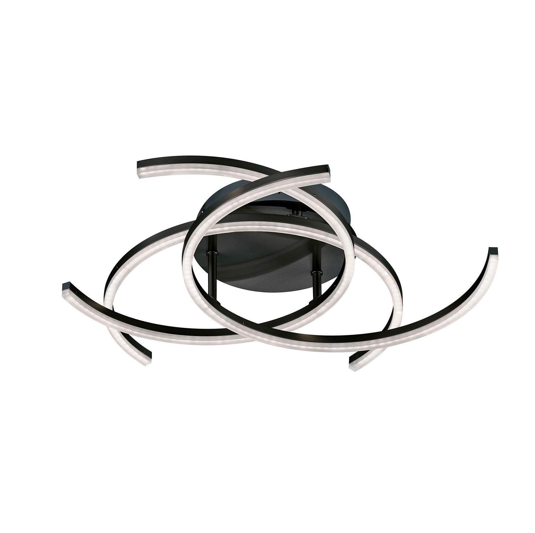 LED-DECKENLEUCHTE   68 cm   - Sandfarben/Schwarz, Design, Metall (68cm) - Fischer & Honsel