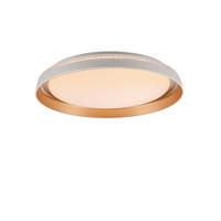 STROPNÉ LED SVIETIDLO, 43/43/8,5 cm - mosadzná, Design, kov/plast (43/43/8,5cm)