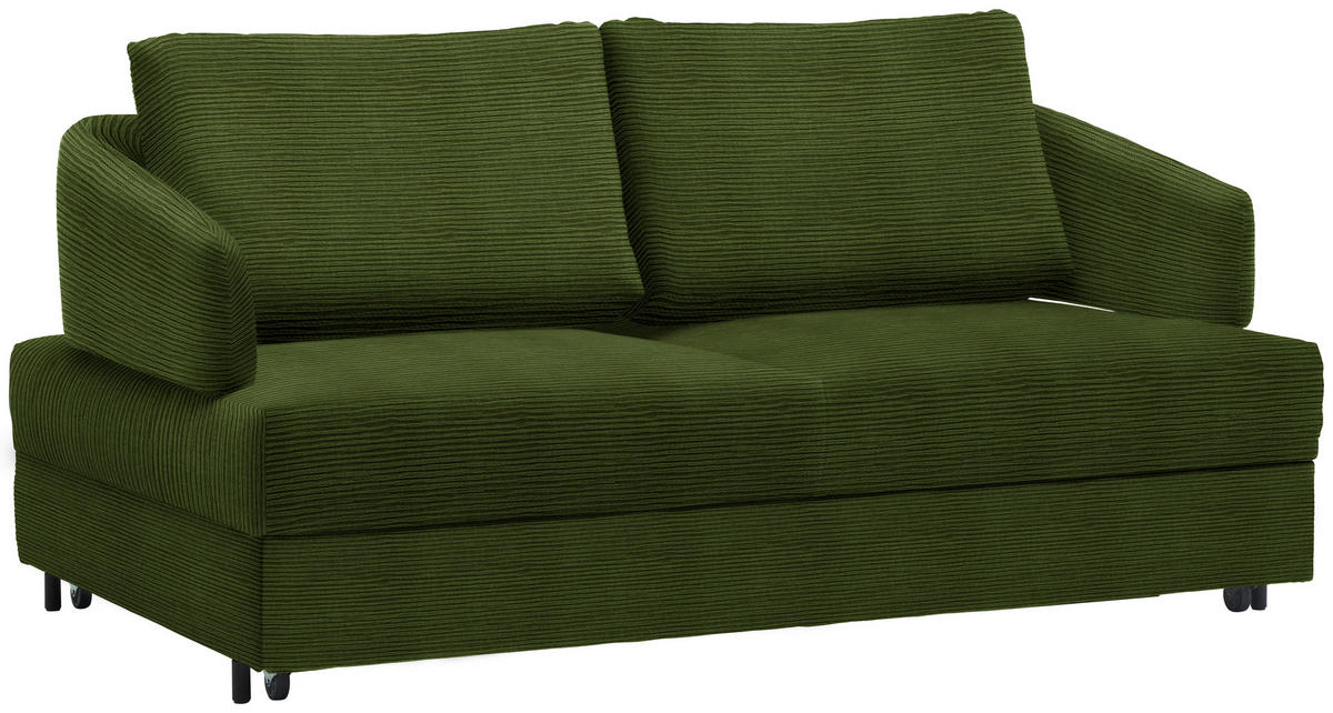 SCHLAFSOFA in Flachgewebe Grün  - Schwarz/Grün, Design, Textil/Metall (172/76-89/112-120cm) - Bali