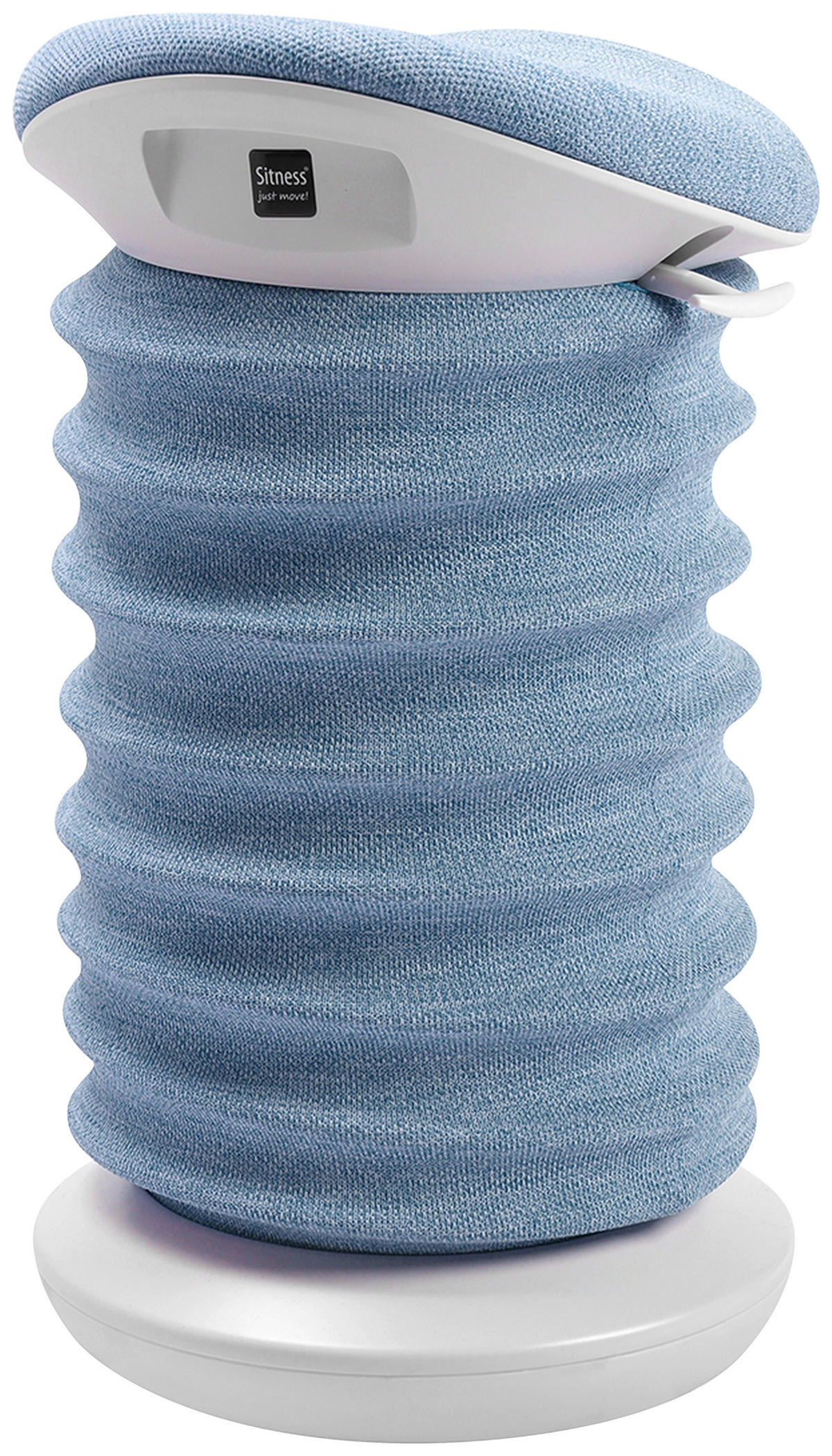 BÜROHOCKER Weiß, Hellblau  - Weiß/Hellblau, Design, Kunststoff/Textil (37,5/53-64/36cm) - Topstar