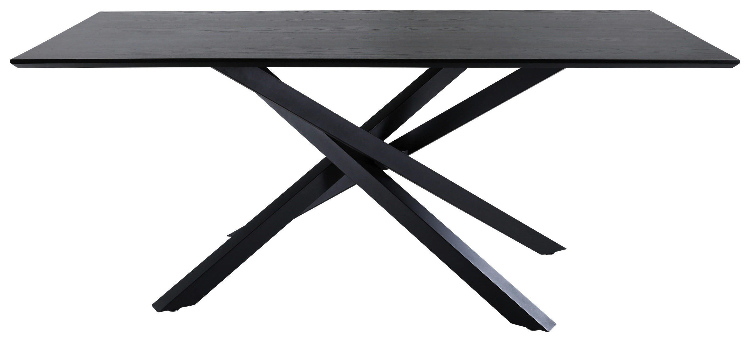 ESSTISCH furniert rechteckig Schwarz  - Schwarz, Design, Holzwerkstoff/Metall (180/90/76cm) - Livetastic