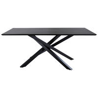 ESSTISCH furniert rechteckig Schwarz  - Schwarz, Design, Holzwerkstoff/Metall (180/90/76cm) - Livetastic