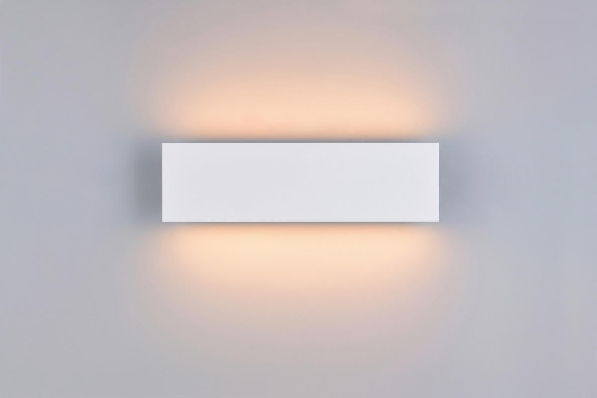LED-WANDLEUCHTE - Weiss, Design, Kunststoff/Metall (28/8/4,5cm) - Novel