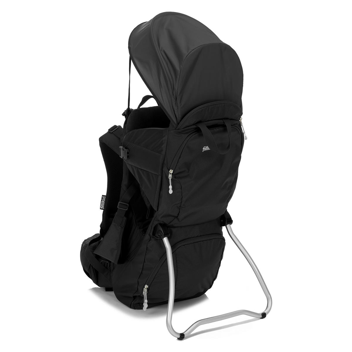 RÜCKENTRAGE Trekking  - Silberfarben/Schwarz, Basics, Textil/Metall (30/90/73cm) - Fillikid