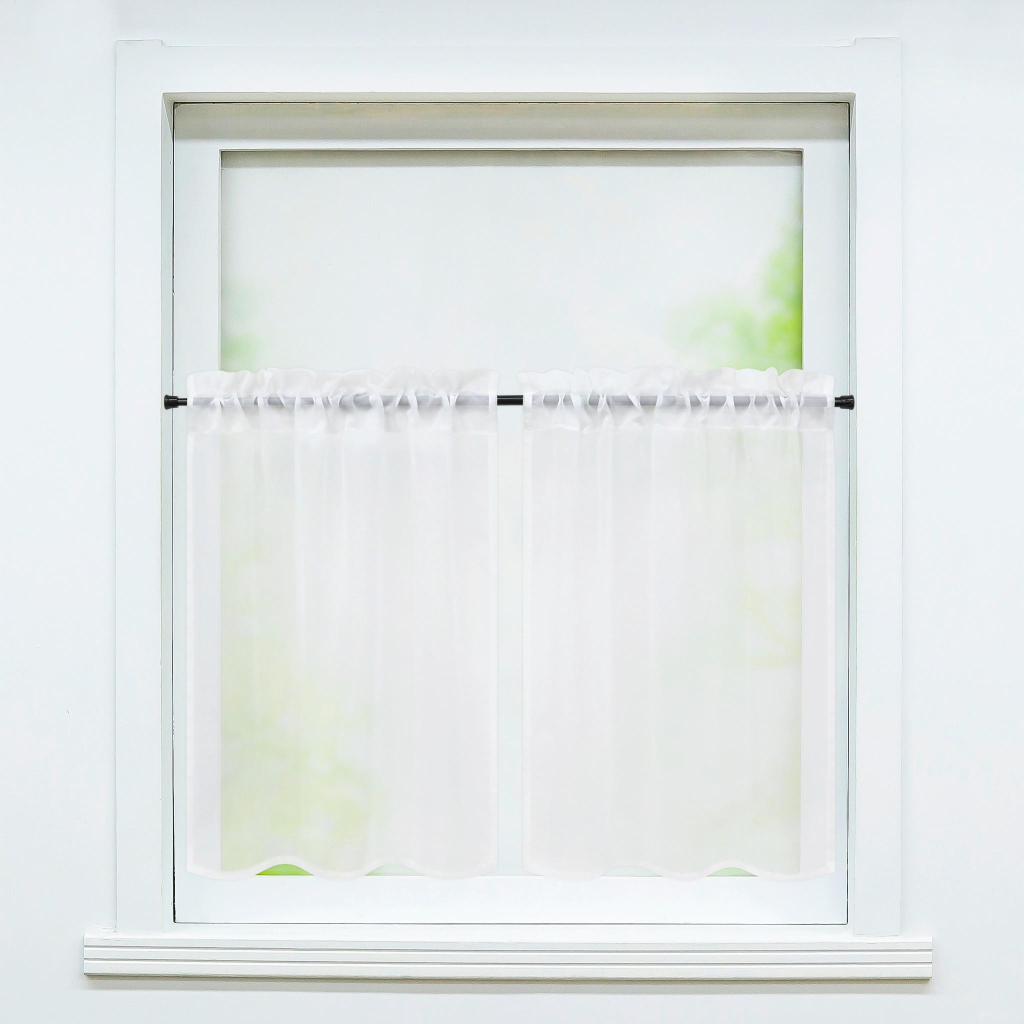 SCHEIBENGARDINE   66/92 cm   - Weiß, Basics, Textil (66/92cm)