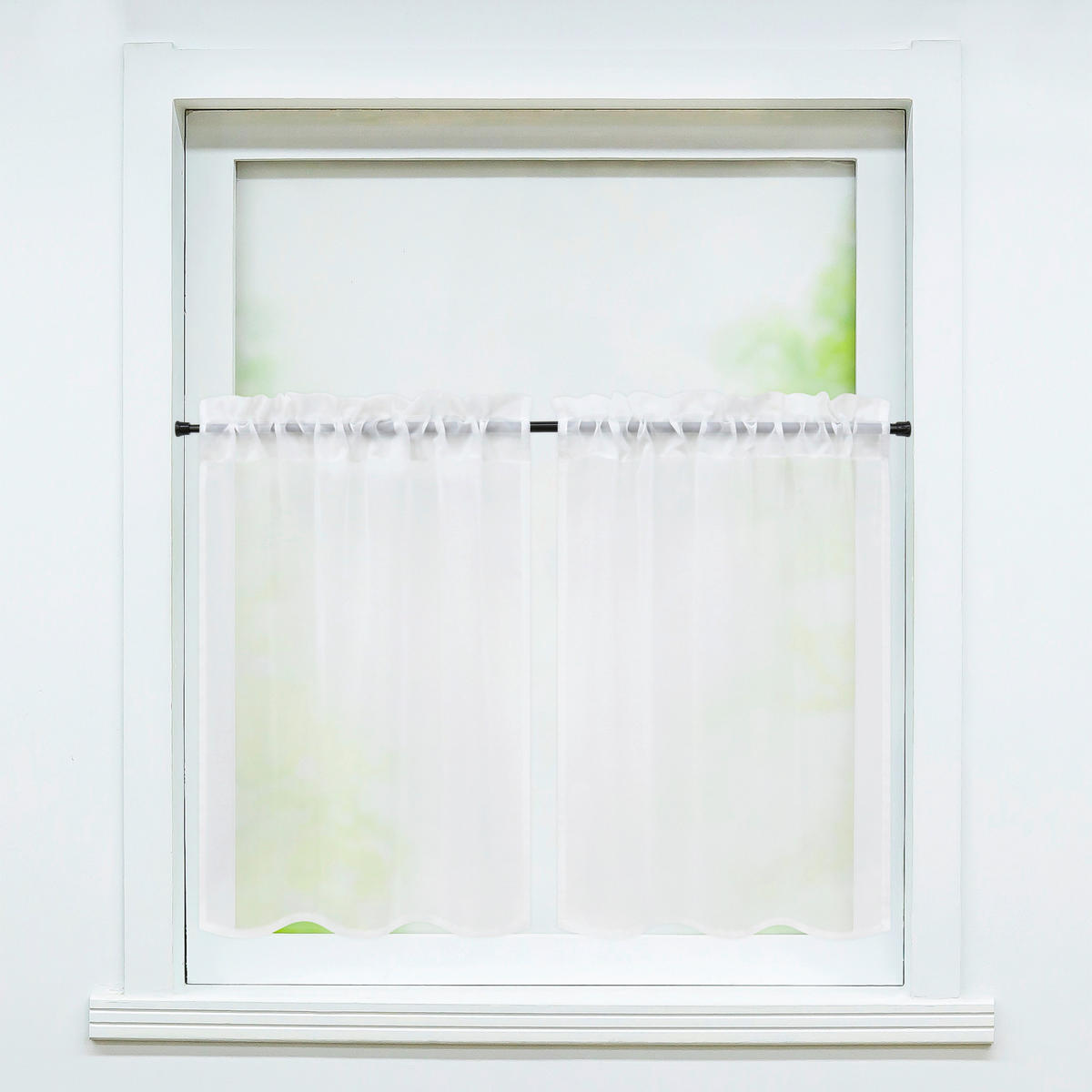 SCHEIBENGARDINE   66/92 cm   - Weiß, Basics, Textil (66/92cm)