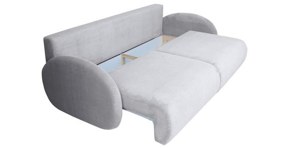 SCHLAFSOFA mit Liegefunktion, Schlafen auf Sitzhöhe, Rücken echt Chenille Hellgrau - Hellgrau/Schwarz, KONVENTIONELL, Kunststoff/Textil (222/90/100cm) - Carryhome