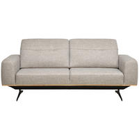 3-SITZER-SOFA Struktur Beige  - Eichefarben/Beige, Design, Holz/Textil (205/76-97/102cm) - Novel
